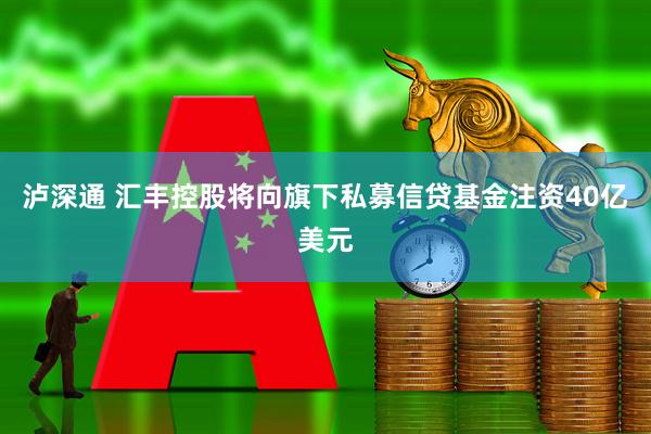 泸深通 汇丰控股将向旗下私募信贷基金注资40亿美元